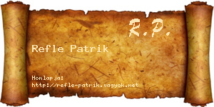 Refle Patrik névjegykártya